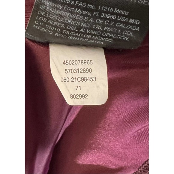 Chicos Zenergy Snake Skin Leggings Womens Size 3 US‎ Size XL (16) Pockets Maroon - Picture 6 of 10